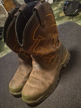 Irish Setter Brown and Yellow Work Boots